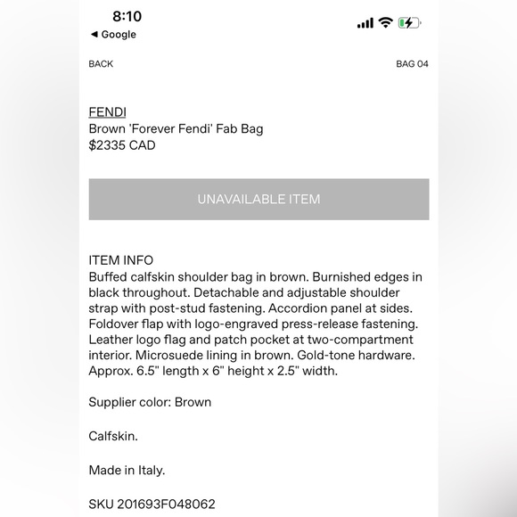 Fendi brown “Forever Fendi” Fab bag - Picture 6 of 17